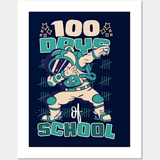 100 Days of school featuring an Astronaut Dabbing #4 Posters and Art